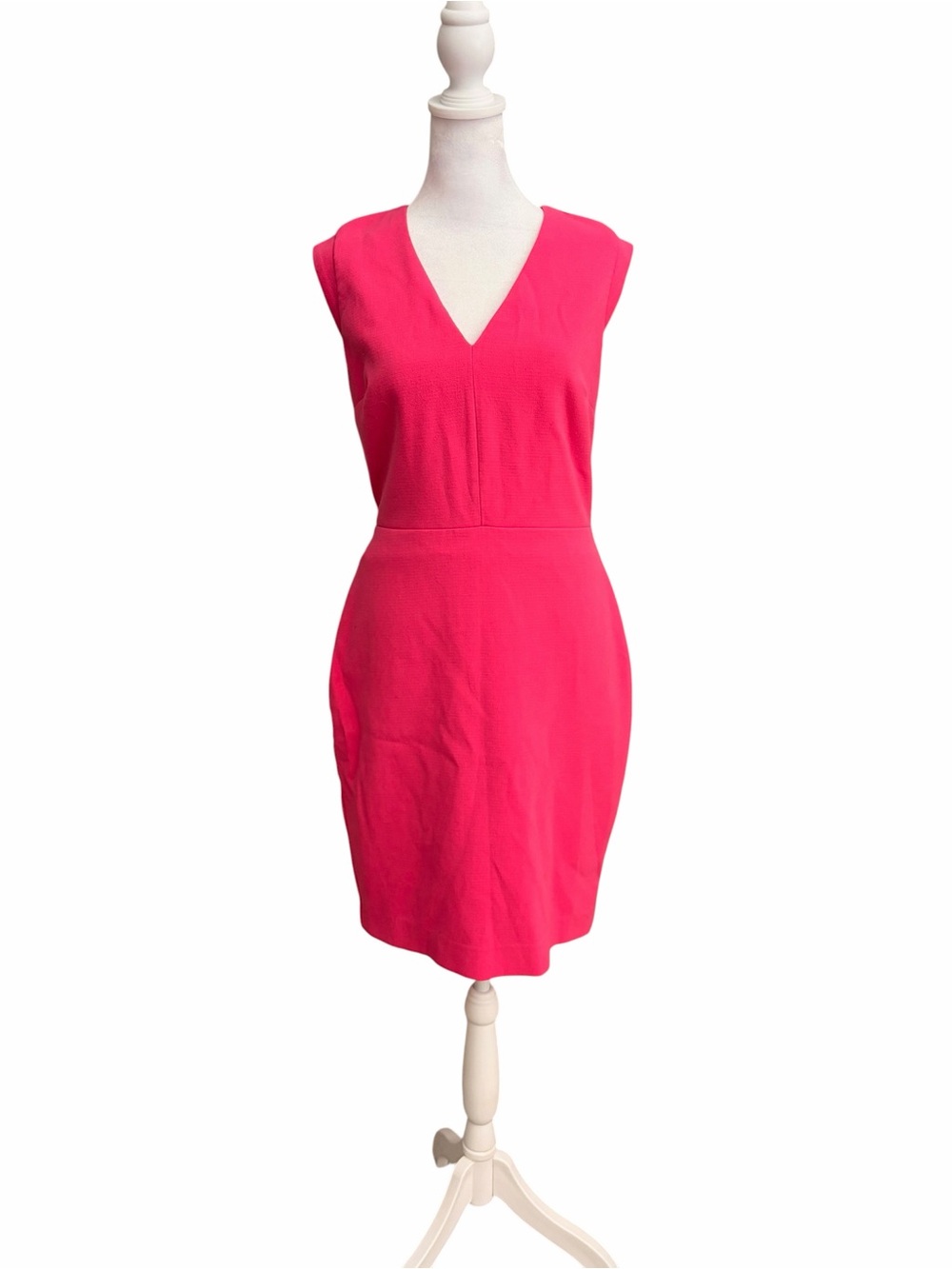 Banana Republic Bright Pink V-Neck Midi Sheath Dress